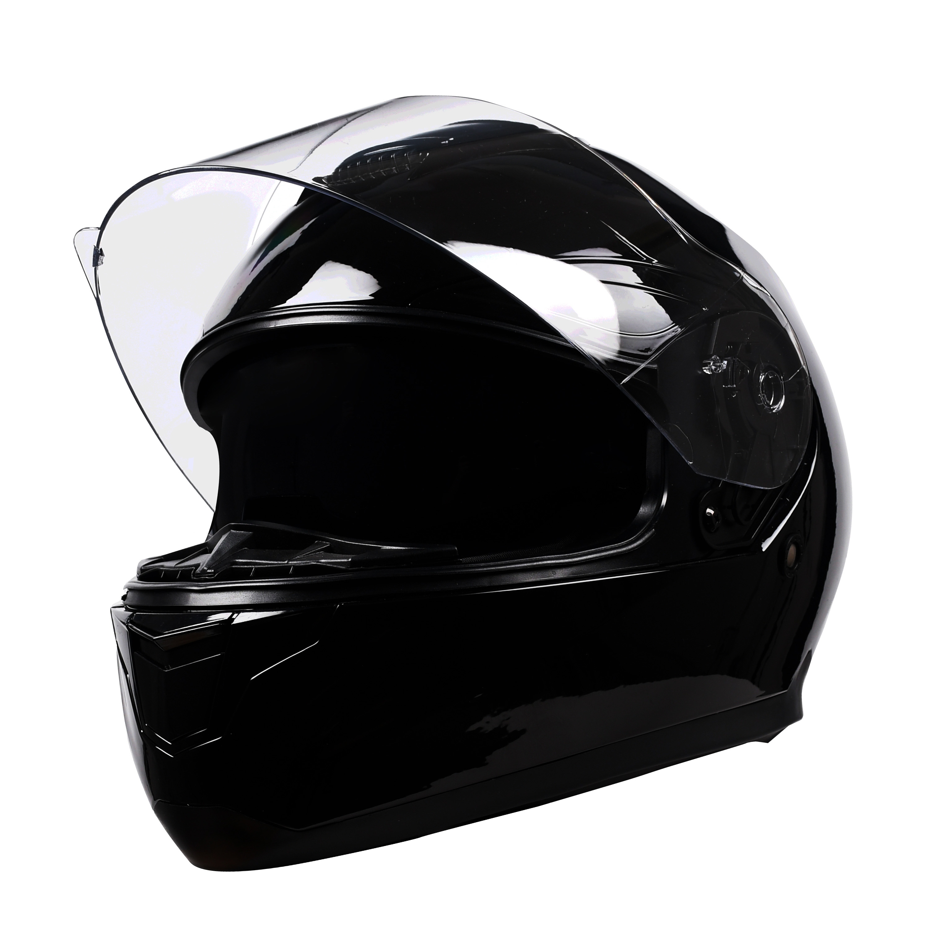Motorrad Integralhelm Einzelvisier schwarz Grösse 57/58
