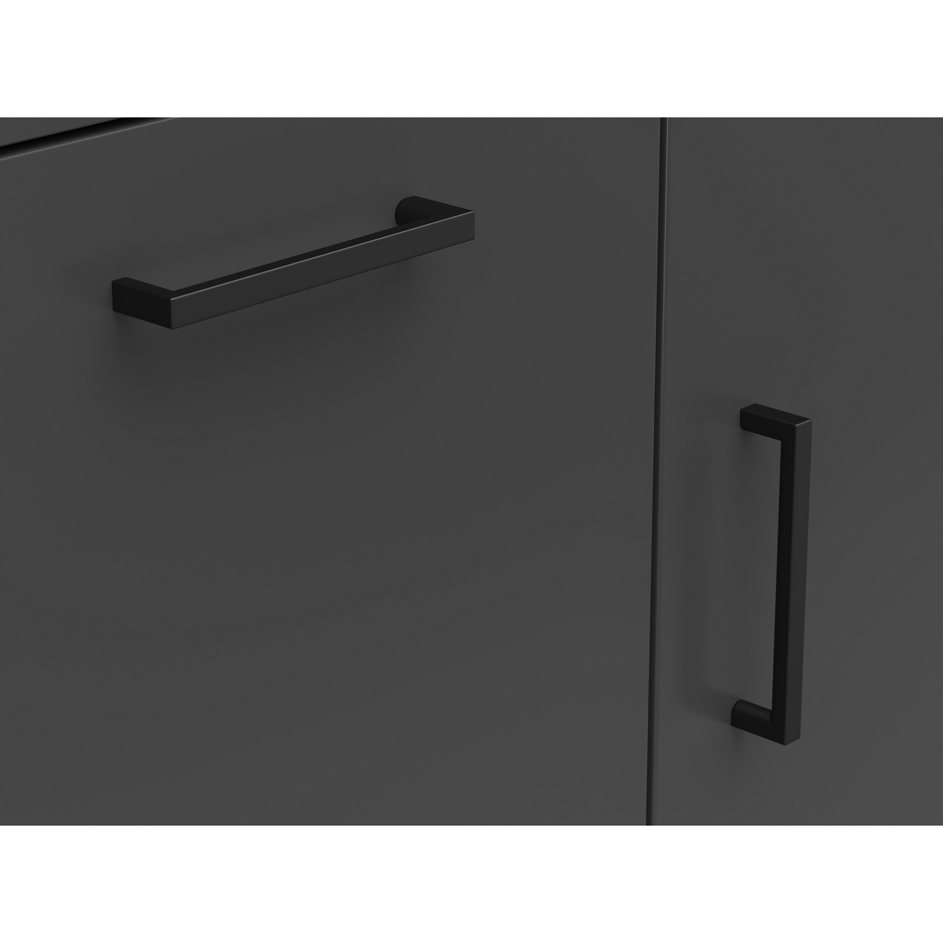 Kommode - anthrazit - 2 Türen - 2 Schubkästen - 80 cm