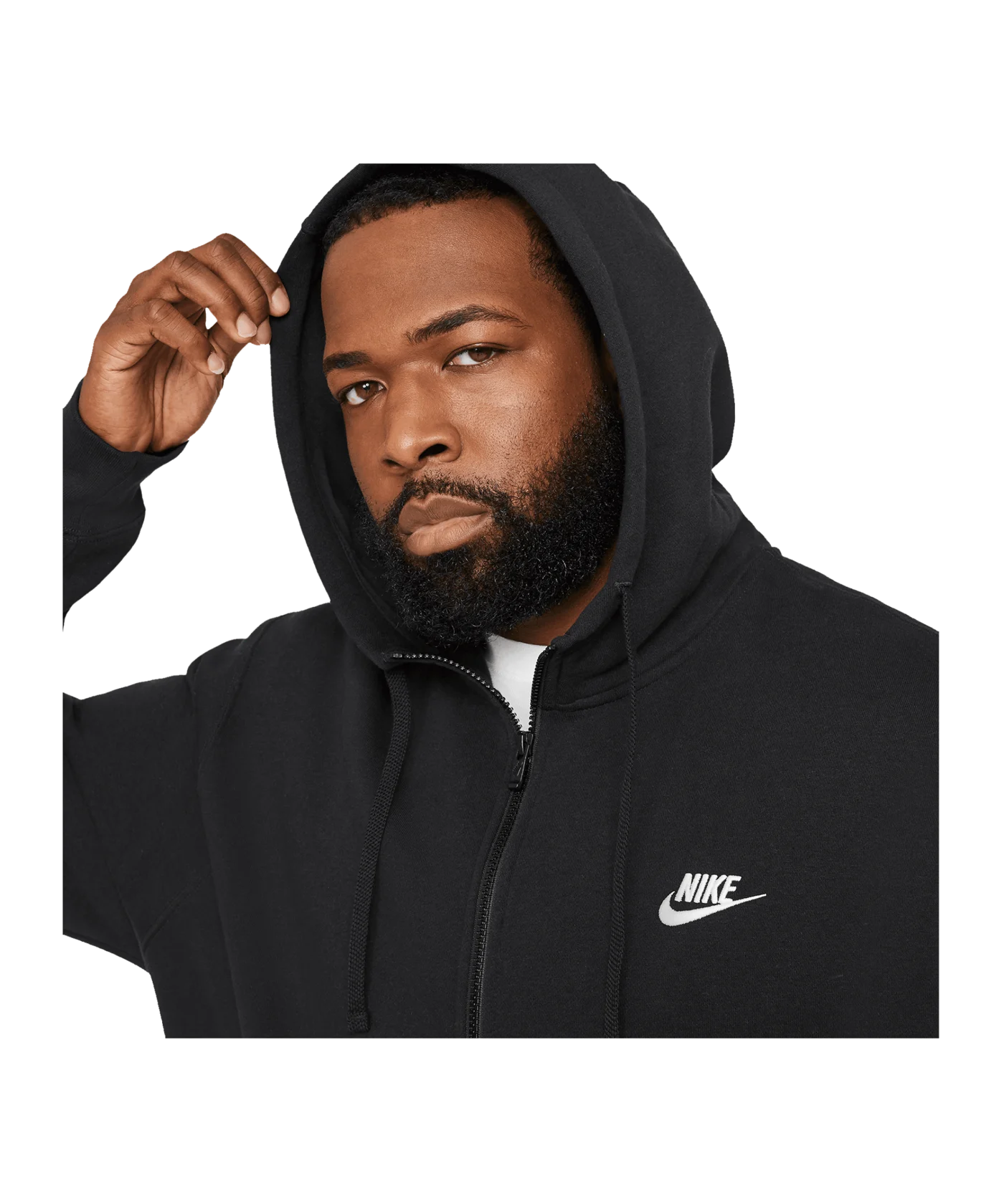 Nike Club Fleece Kapuzenjacke Schwarz F010