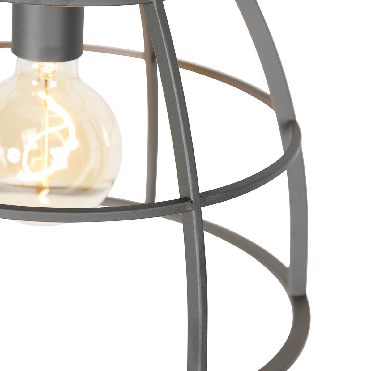 Industriële hanglamp donkergrijs met hout 34 cm - Arthur