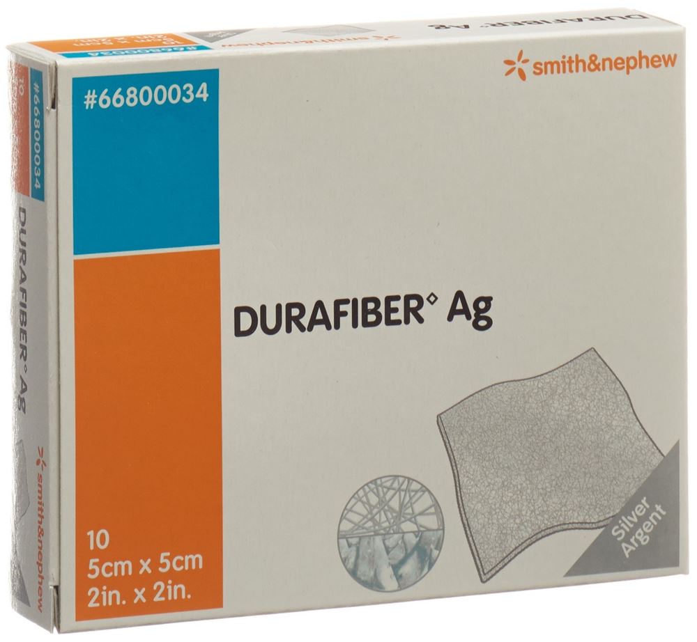 DURAFIBER Wundauflage<br>10 Stück, 5x5cm, steril