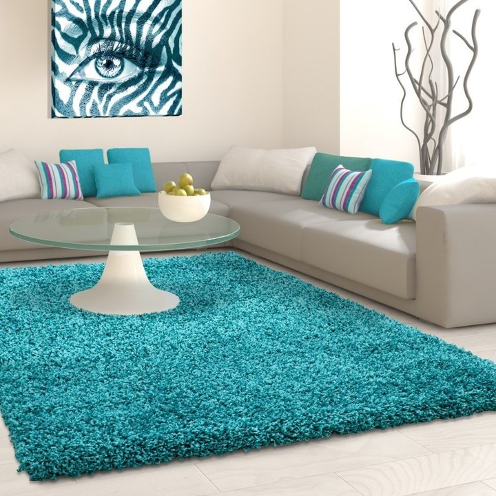 Hoogpolig vloerkleed - Life Turquoise