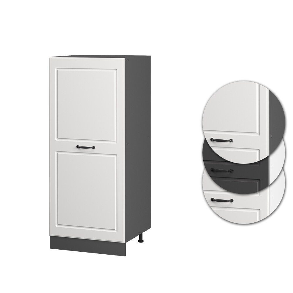Vicco Backofenumbauschrank Küchenschrank Küchenzeile R-Line Landhaus 60 cm Anthrazit Weiß große Tür