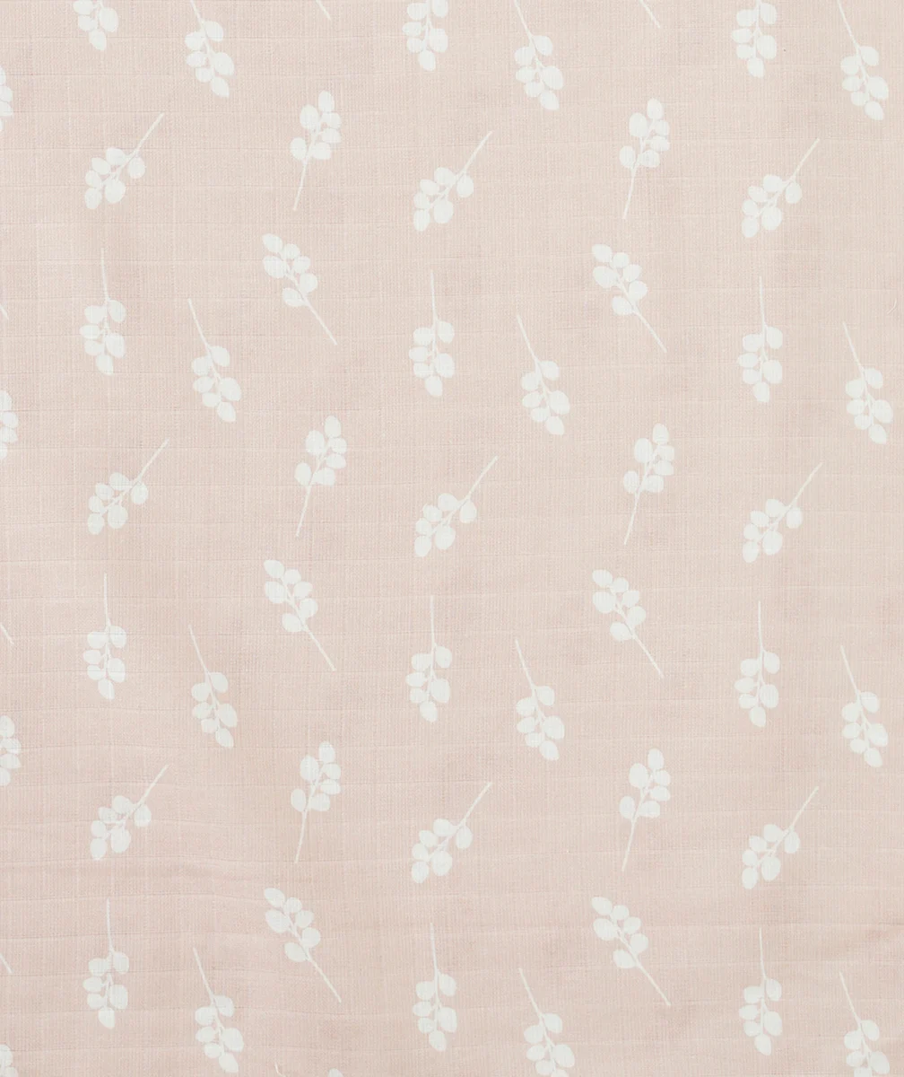 JOLLEINLOT DE 3 LANGES 70x70CM EN GAZE DE COTON IMPRIMÉ ROSE SAUVAGE
