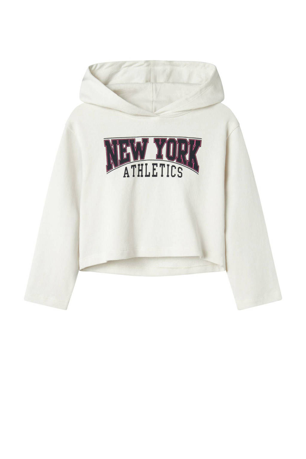 NAME IT hoodie NKFVIALA met printopdruk ecru