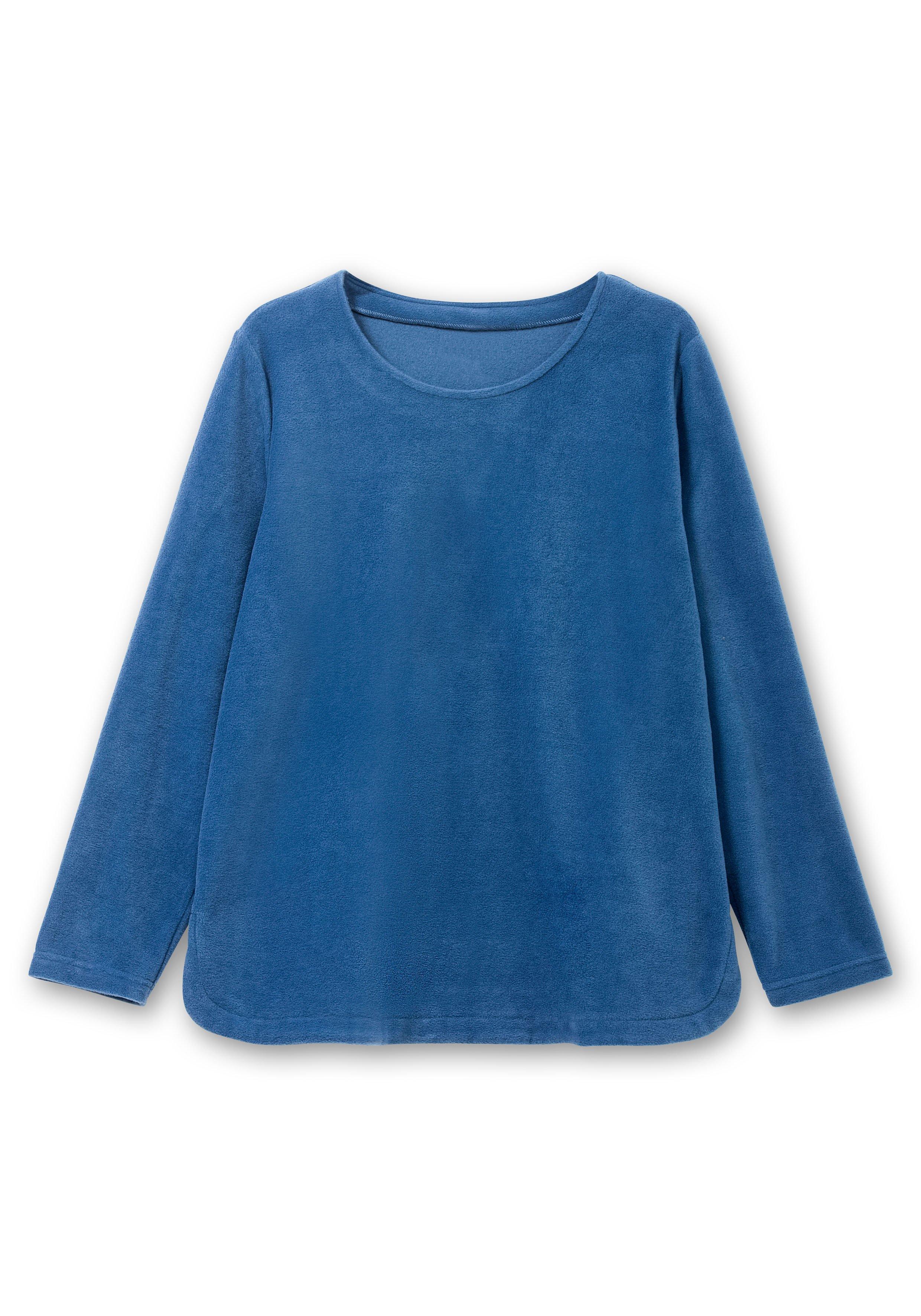 Fleeceshirt mit abgerundetem Saum