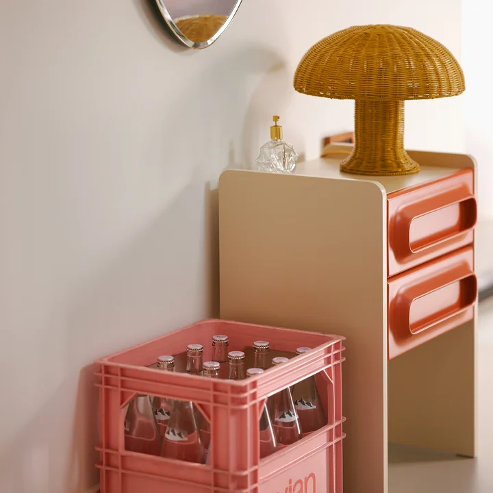 HKliving - Space Nachttisch, orange / cream