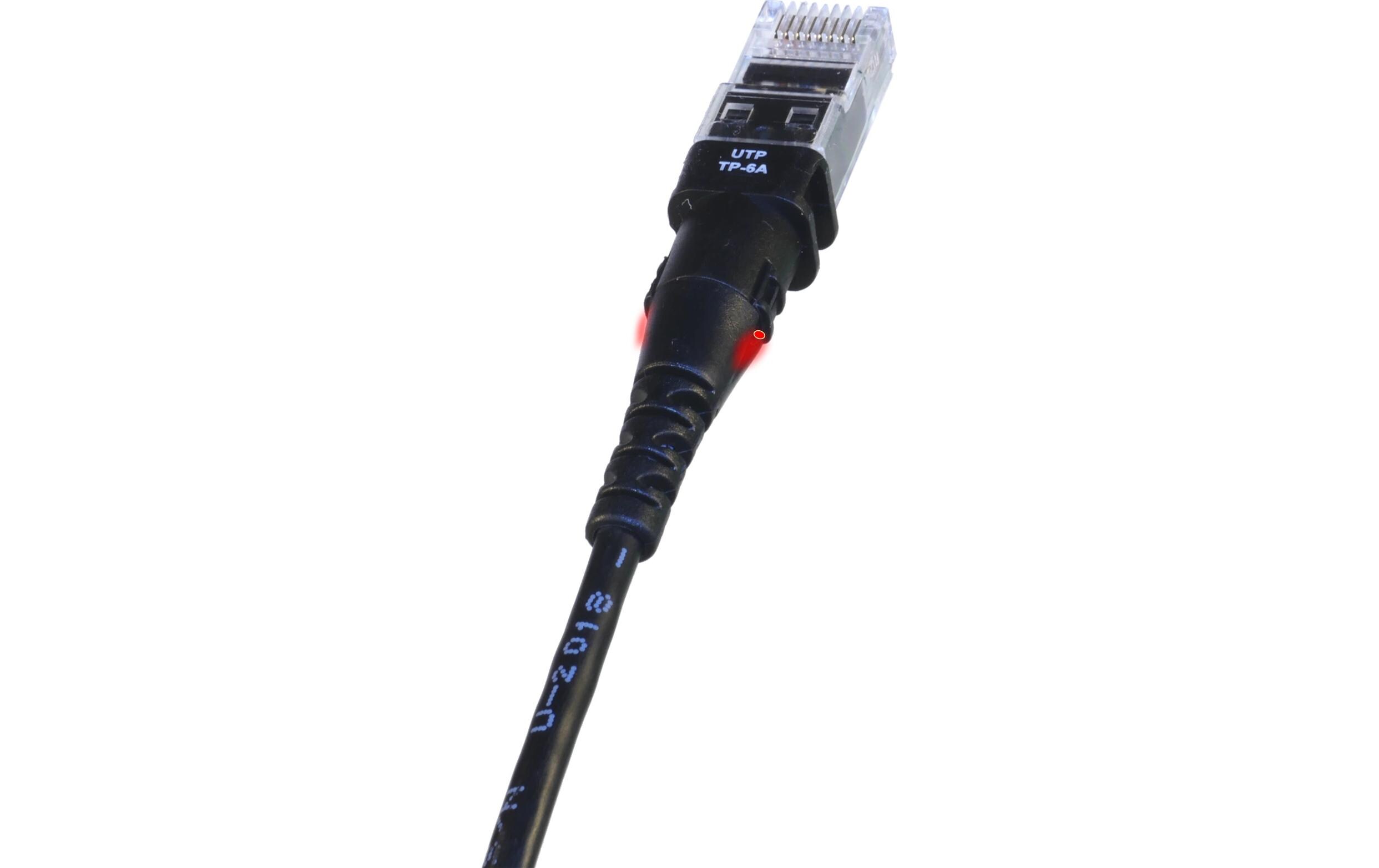 Patchkabel ThinPATCH Cat 6A, UTP, 9.7 m, SchwarzUltradünnes RJ45 Netzwerkkabel Cat 6A, flexibel, PoE-fähig