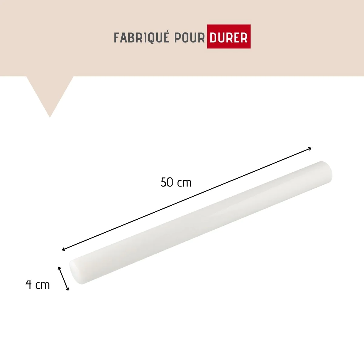 Rouleau à pâtisserie 50 cm en HPDE Pâtisserie FM Professional