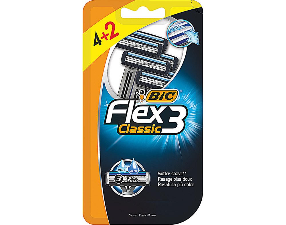 MÁQUINA BIC DESCARTÁVEL FLEX 3 4 2UN GRÁTIS