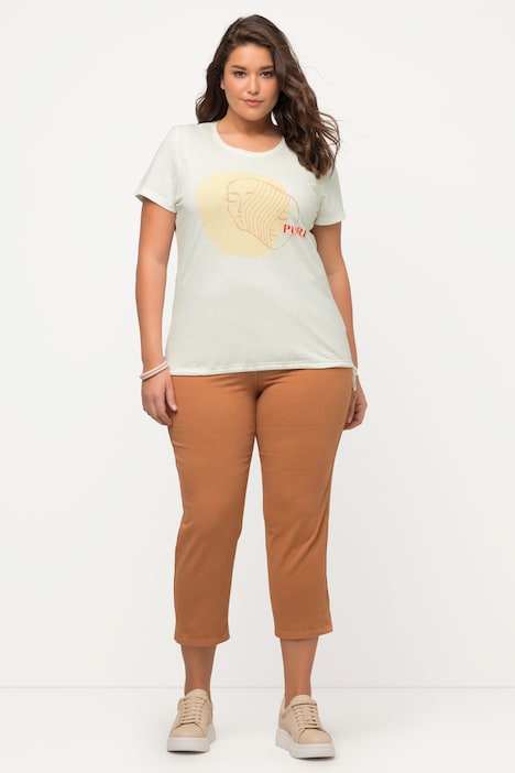 T-Shirt, Saumband, Rundhals, Halbarm, Biobaumwolle