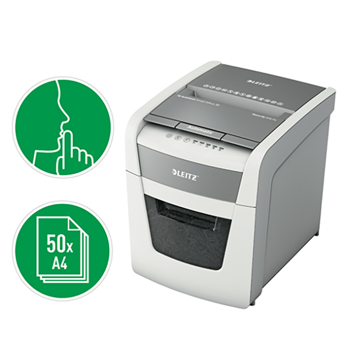 Leitz Destructeur IQ Autofeed Small Office 50X Sécurité DIN P-4 Coupe croisée