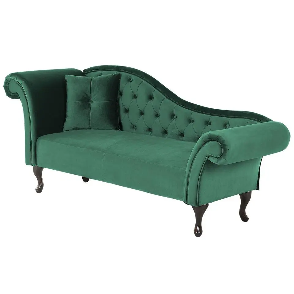 LATTES - Chaise longue - Groen - Linkerzijde - Fluweel