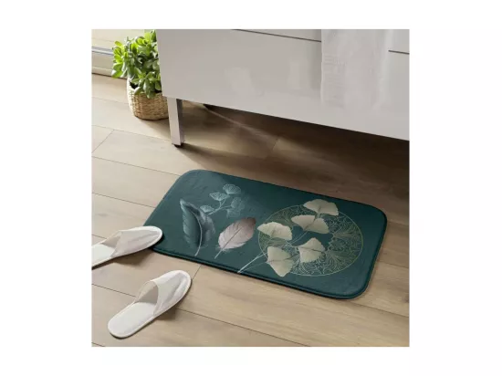 Tapis de Bain 45 x 75 cm Ginkoblue - Microfibre Imprimée