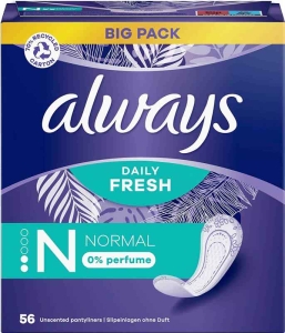 always Slipeinlage Normal ohne Duft Bigpack, 56 Stück