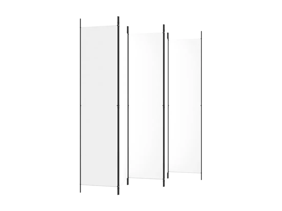 Cloison de séparation 5 panneaux Blanc 250x220 cm Tissu