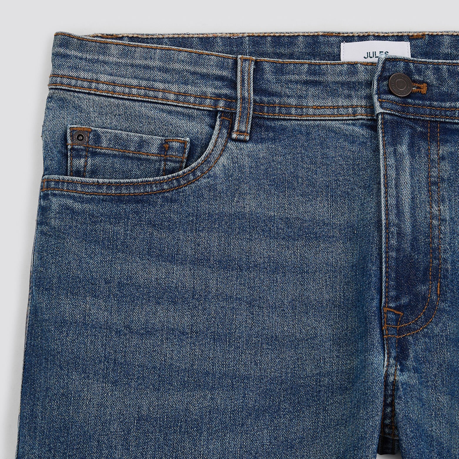 Jean slim en coton et polyester recyclés Bleu