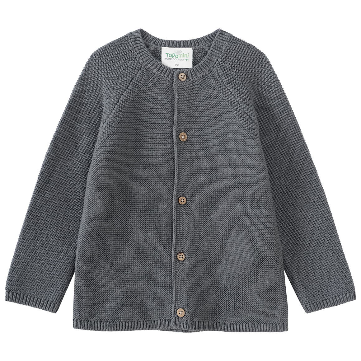 Topomini Pure Collection Baby Strickjacke mit Knopfleiste grau