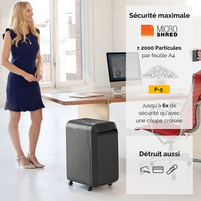 Fellowes Powershred LX221 - destructeur de documents coupe croisée microparticules - 20 feuilles - Corbeille 30 litres - noir