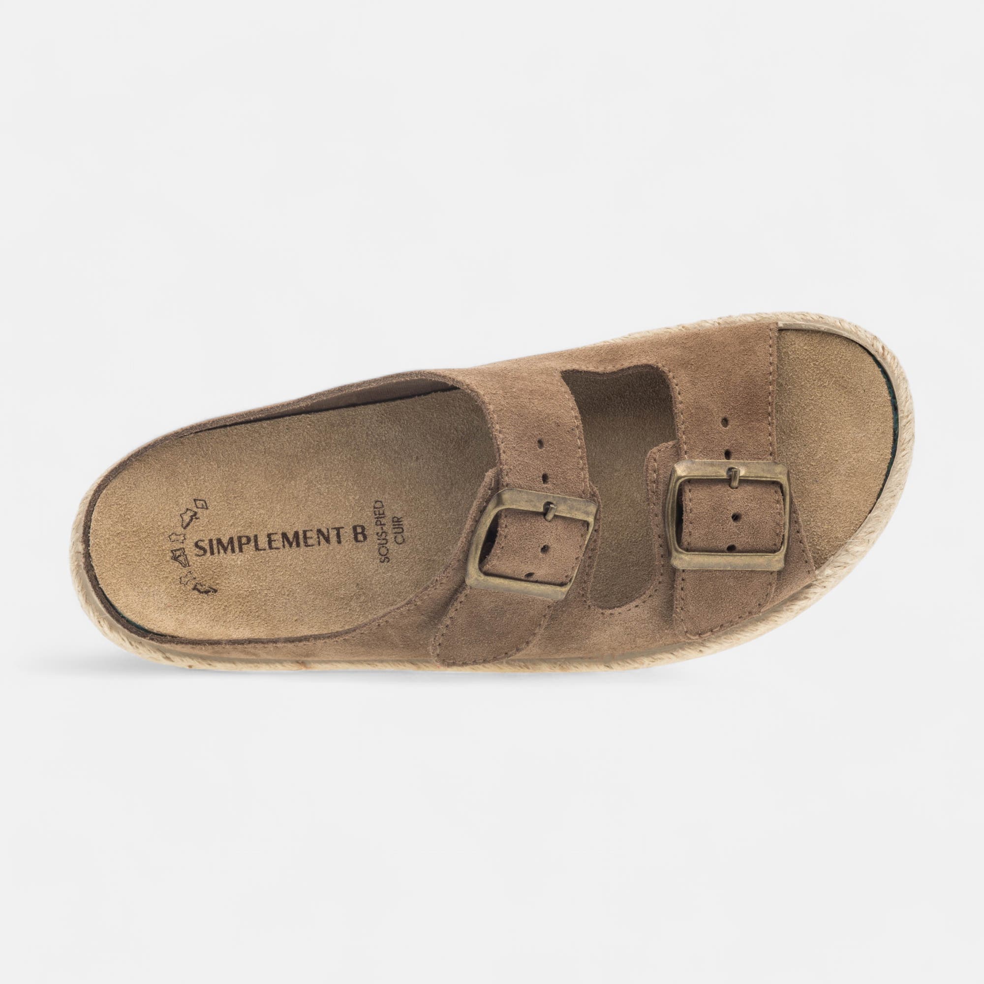 Sandales Femme en cuir taupe