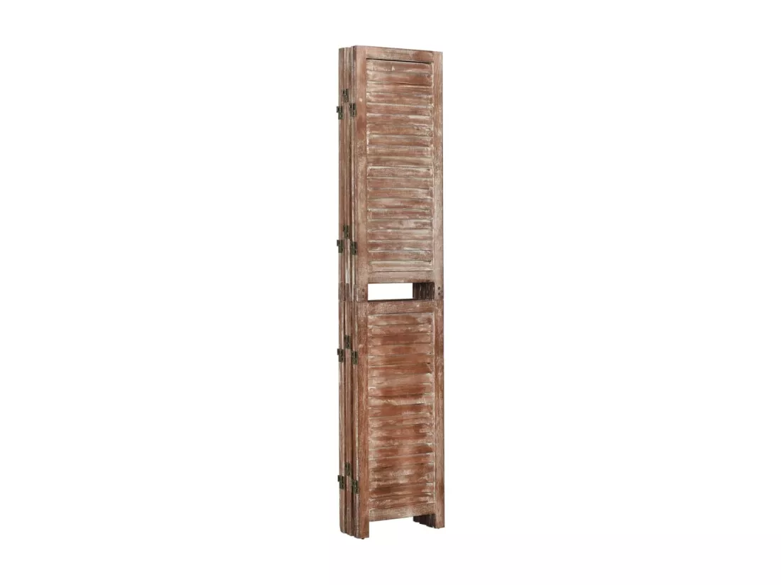 Cloison de séparation 6 panneaux Marron 210x165 cm Paulownia