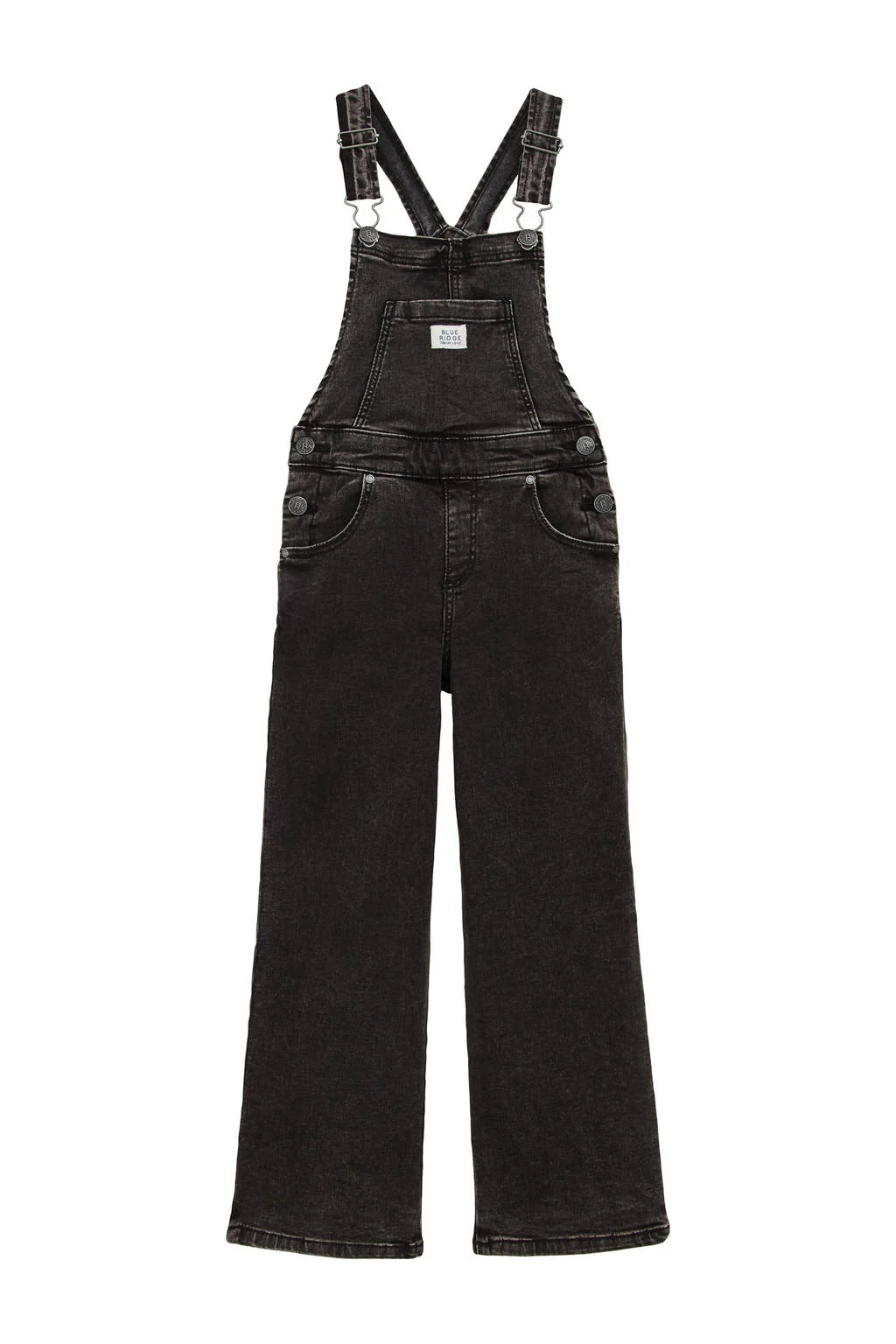 WE Fashion Blue Ridge denim loose tuinbroek black denim