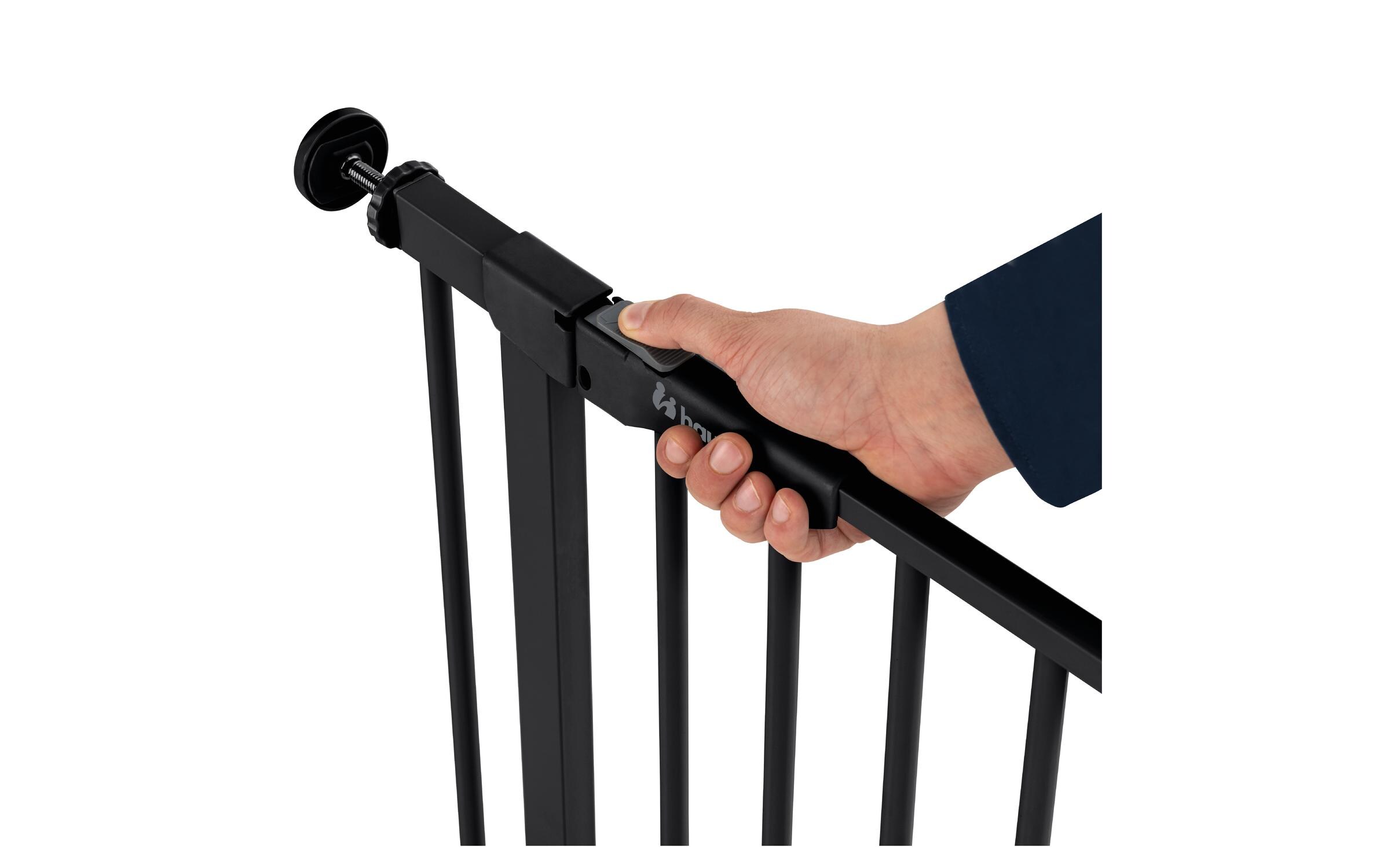 Türschutzgitter Clear Step Autoclose 2 Schwarz 75 cm - 80 cmBarrierefreies, automatisch schliessendes Tür- und Treppenschutzgitter-Set