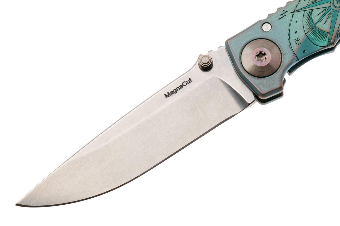 Spartan Harsey Folder 3.25 SF10C-COMPASS, Stonewashed CPM MagnaCut, Compass Green/Bronze Anodized Titanium zakmes
