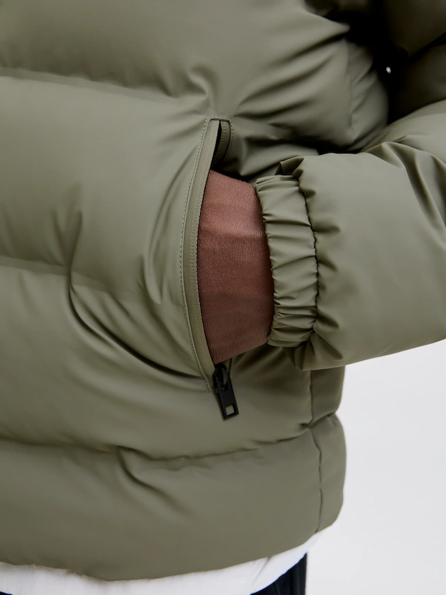 Jack & Jones Steppjacke »JJELEMENTS PU PUFFER SN« mit Kapuze
