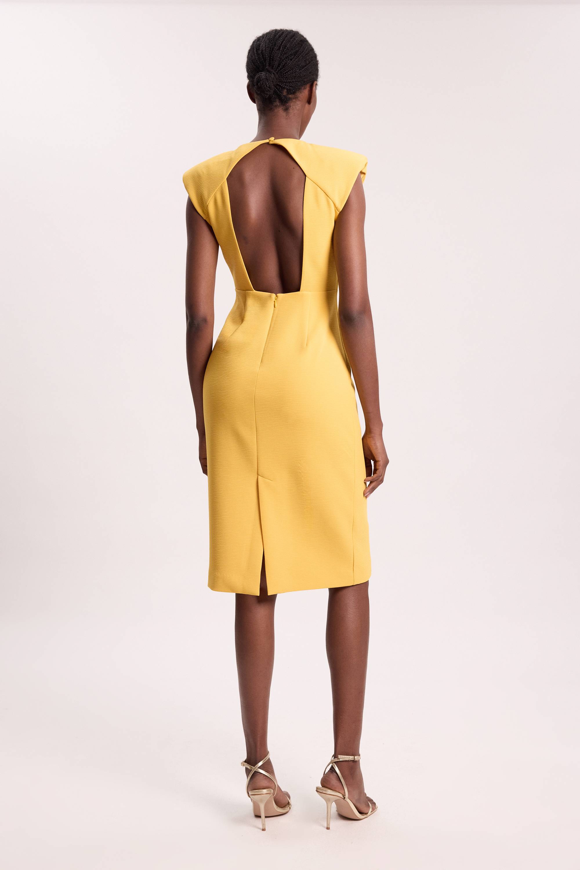 KarenMillen Robe Crayon Midi Ajustée Sans Manches Avec Détail D'encolure