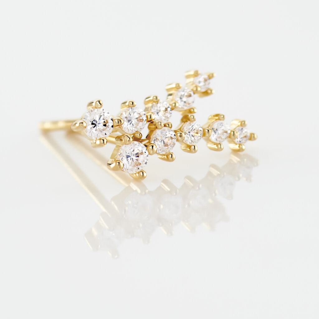 Boucles D'oreilles Puces Youssa Barrettes Or Jaune Oxyde De Zirconium