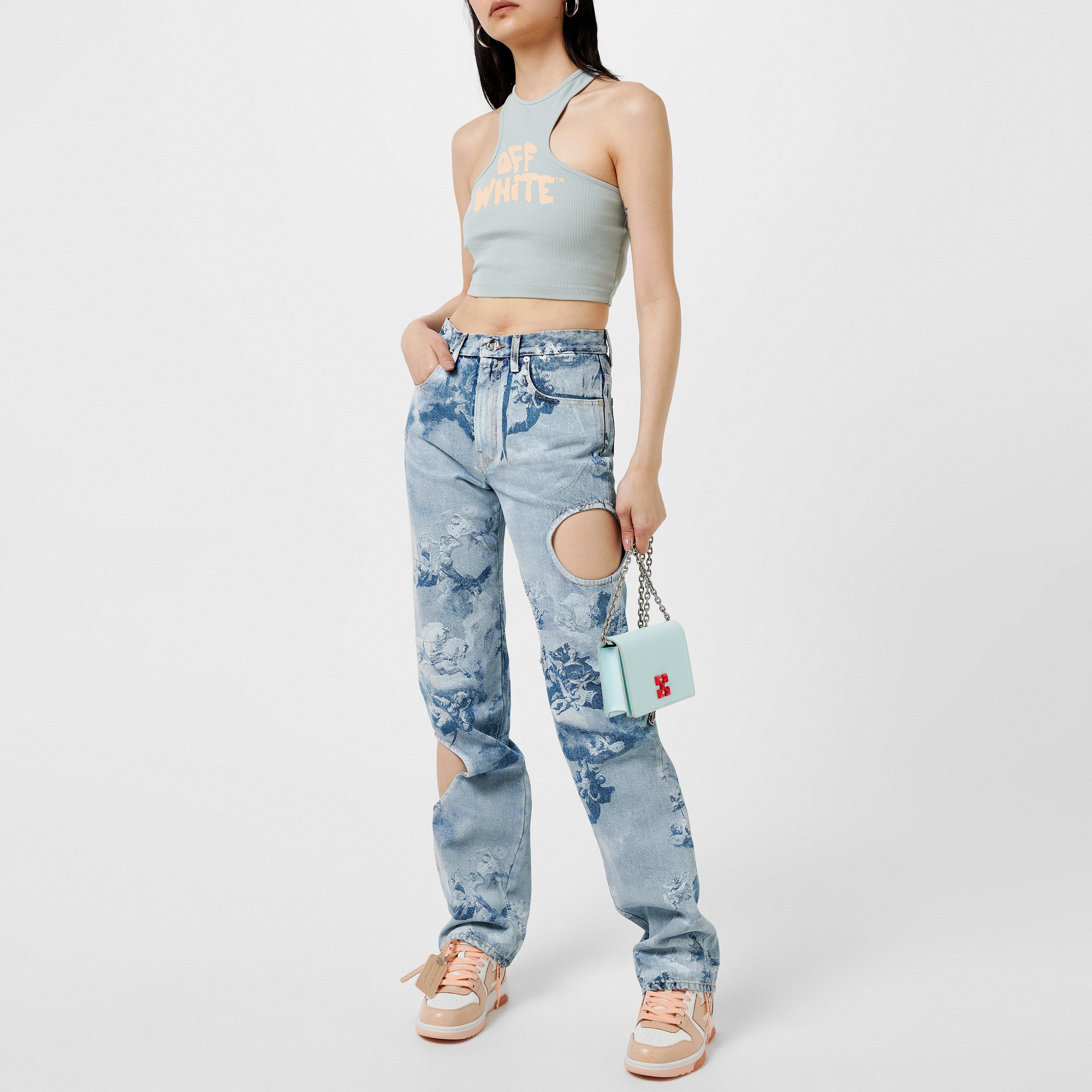 Off White Cropped Tank Top