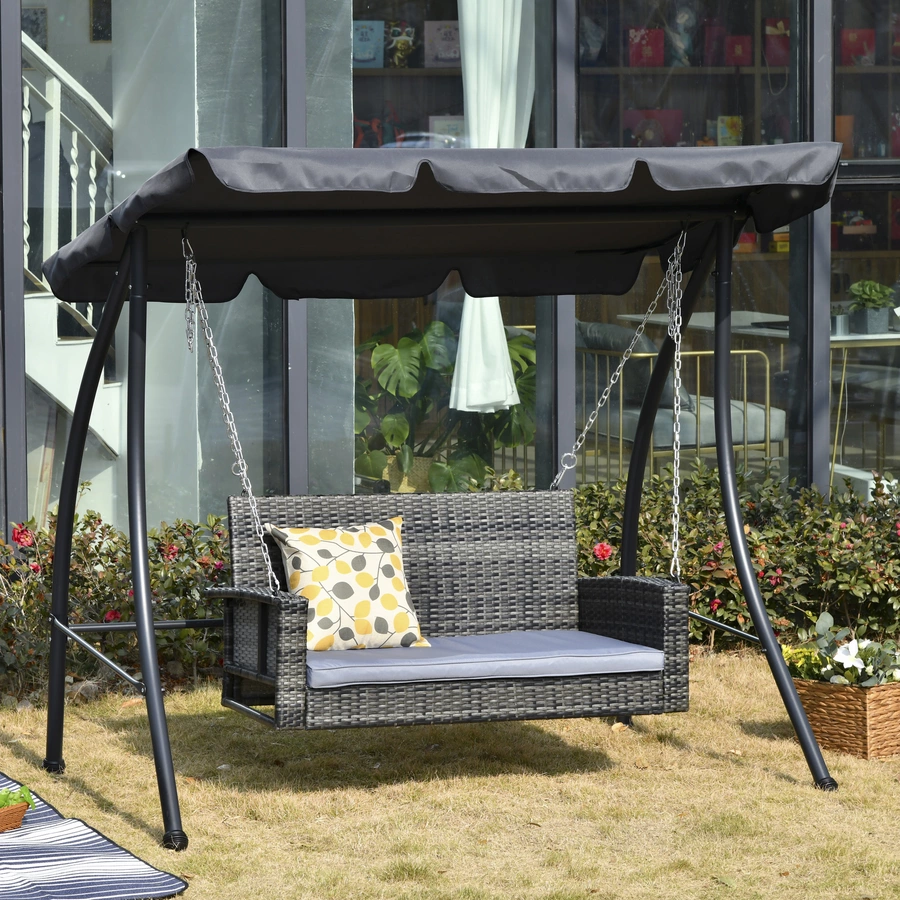 Outsunny 2-Sitzer Hollywoodschaukel grau