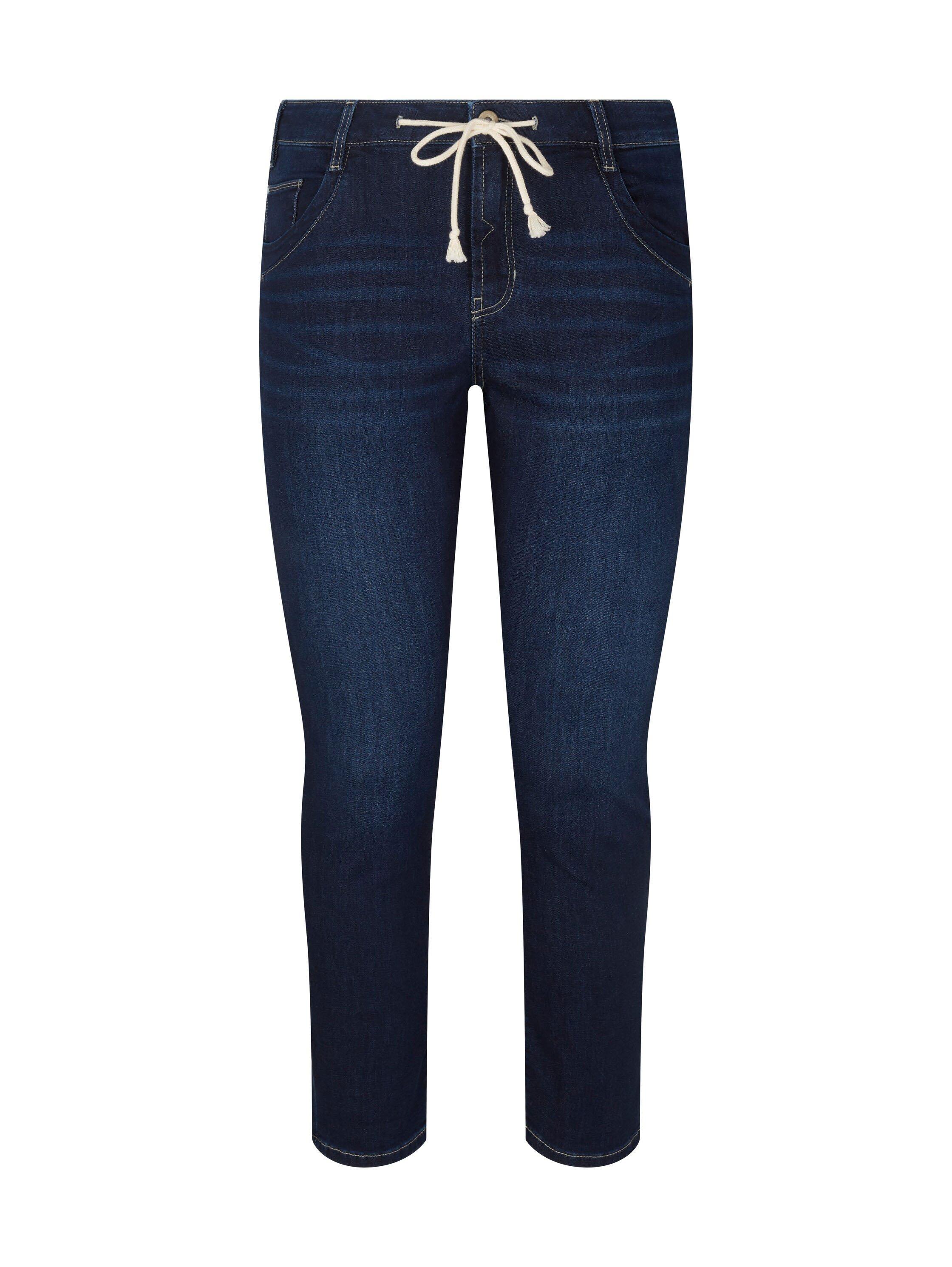 Schmale Jeans mit Kordel am Bund