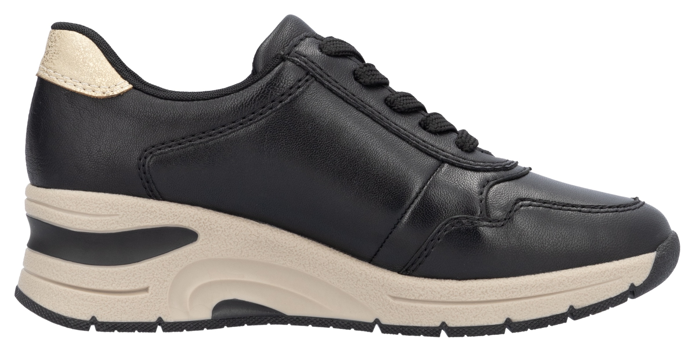 Rieker Keilsneaker  ,Freizeitschuh,Halbschuh,Schnürschuh mit Reissverschluss, schmale Form