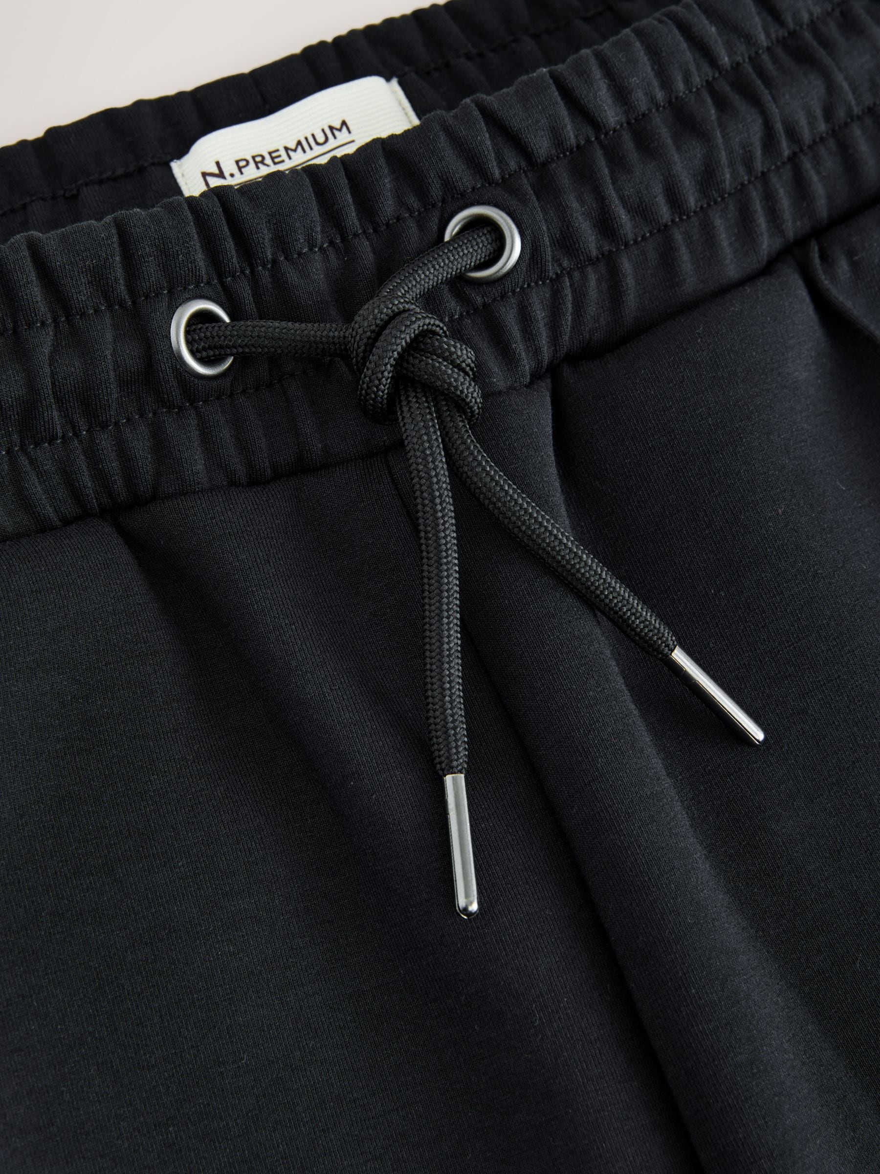 Zwart - Soft Touch Scuba Slim Fit Open Joggers