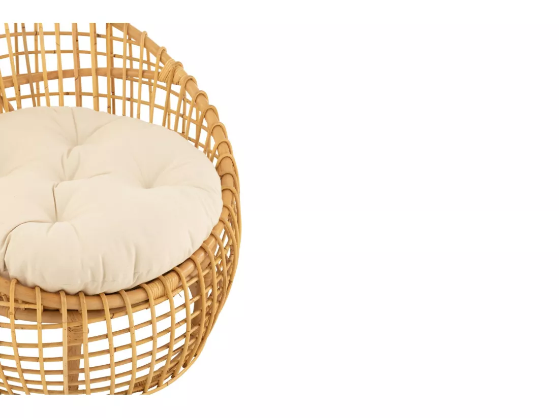 Fauteuil en Rotin & Coussin 