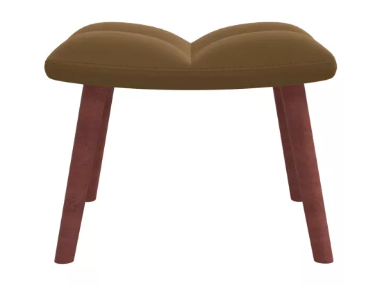 Chaise de relaxation avec repose-pied Marron Velours