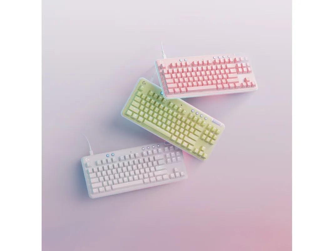Logitech G713 - Tastatur - tenkeyless - bagbelyst - USB - layout: Nordisk - tastkontakt: Linear- hvid