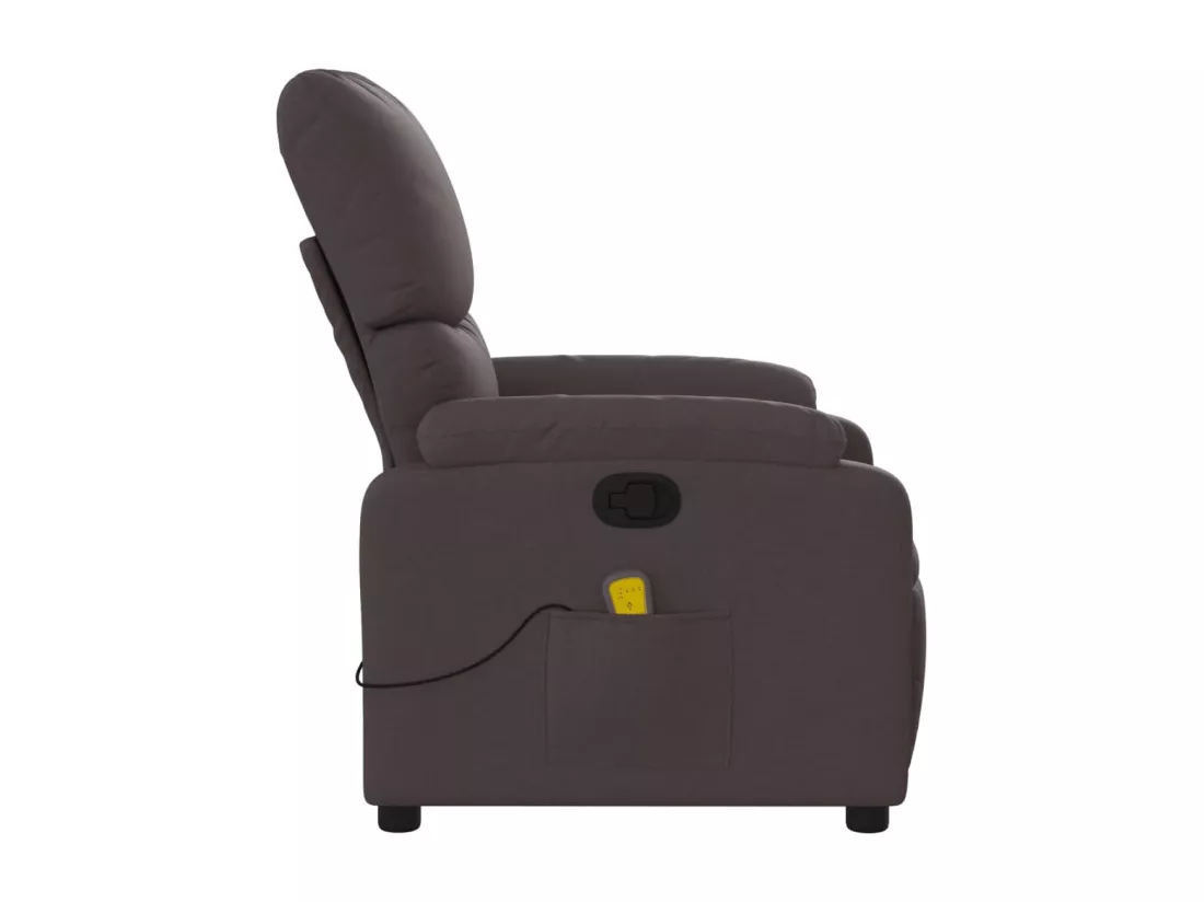 Fauteuil massant inclinable Marron foncé Tissu