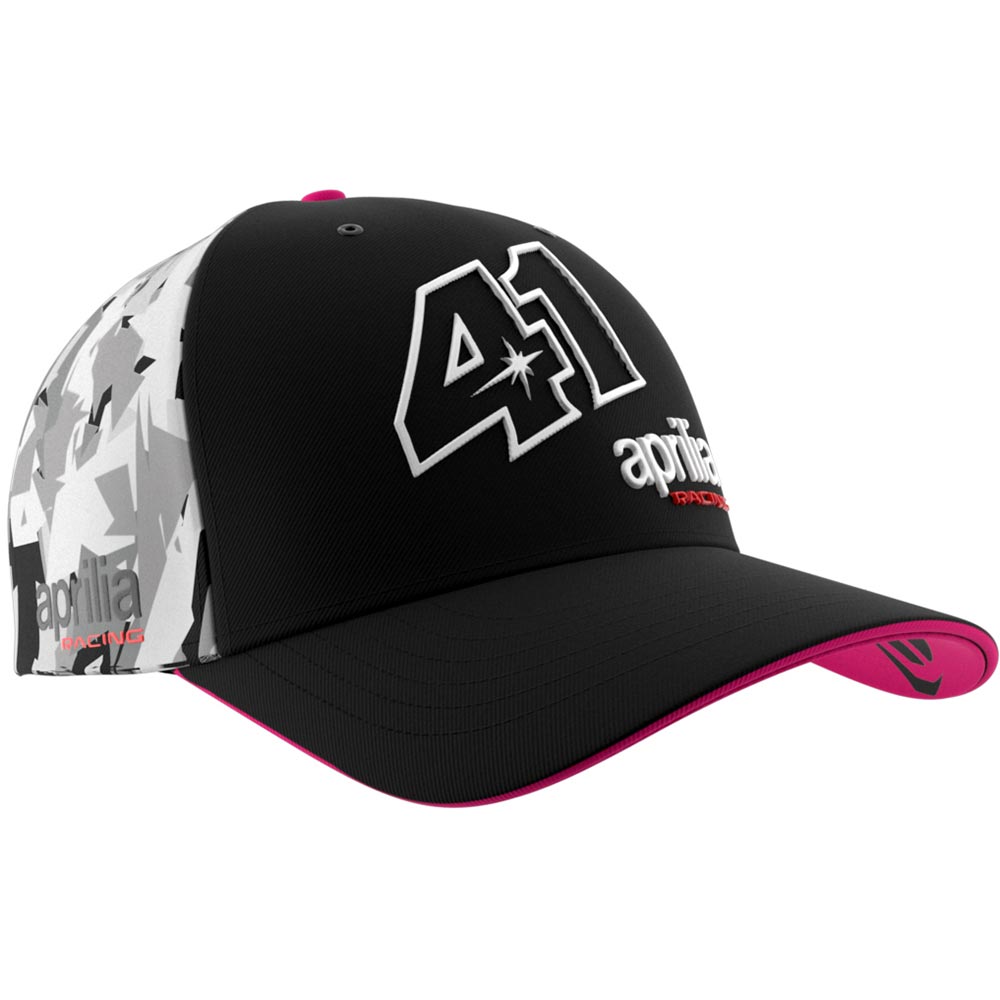 Ixon - Casquette Round Dual Aprilia / Espargaro 24 Noir / Camouflage Gris / Rose