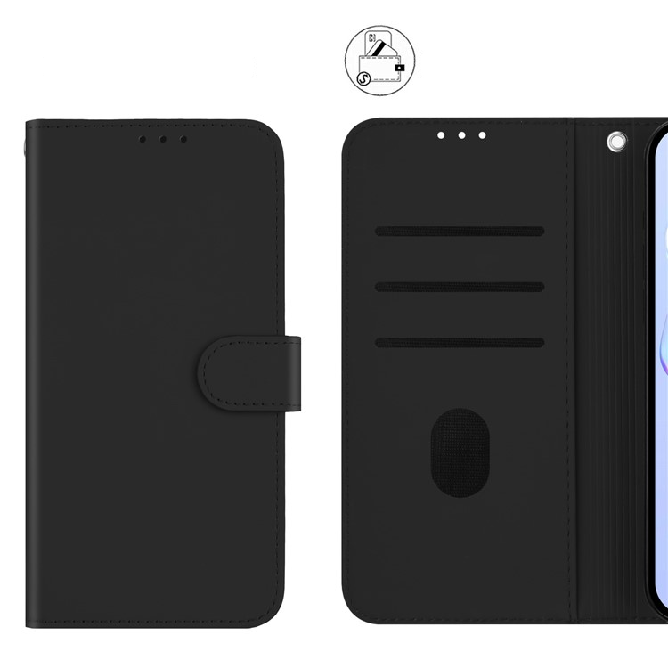 Samsung Galaxy S24 FE Leder Tasche Flip Cover mit Kartenfächer - Schwarz