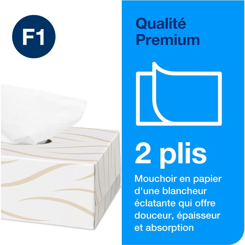 Tork Mouchoirs doux blancs F1, Premium, 2 plis, 100 feuilles