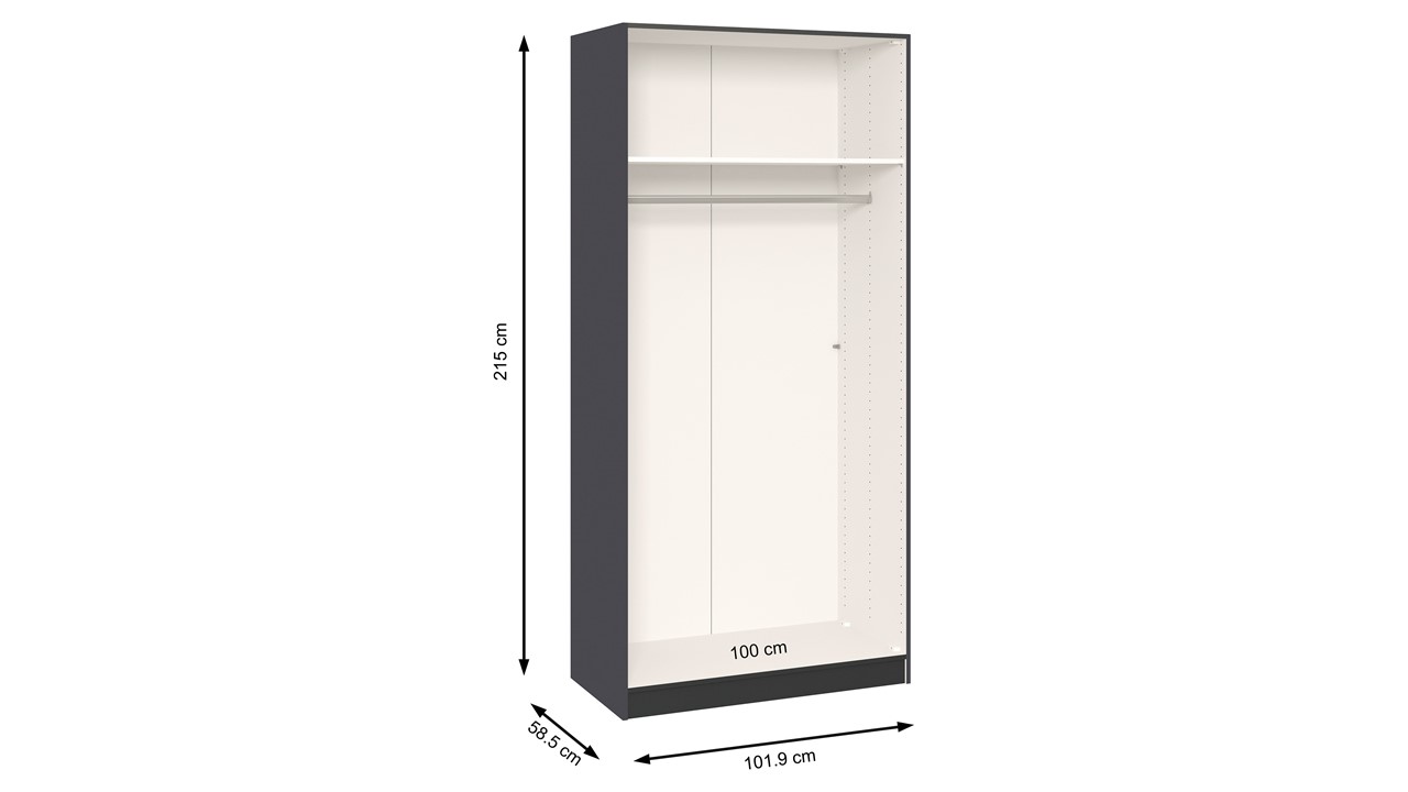 Draaideurkast Compact antraciet mat