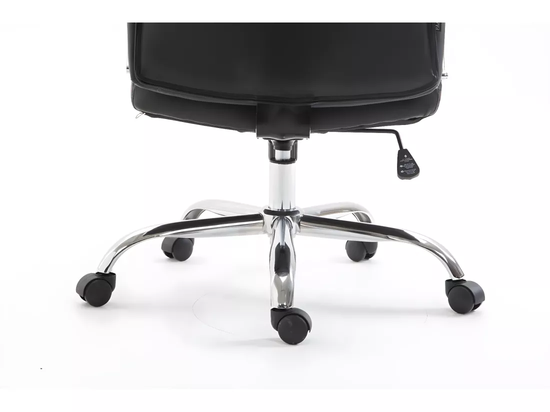 Chaise de bureau - Similicuir & Métal chromé - Noir - XL Vaud