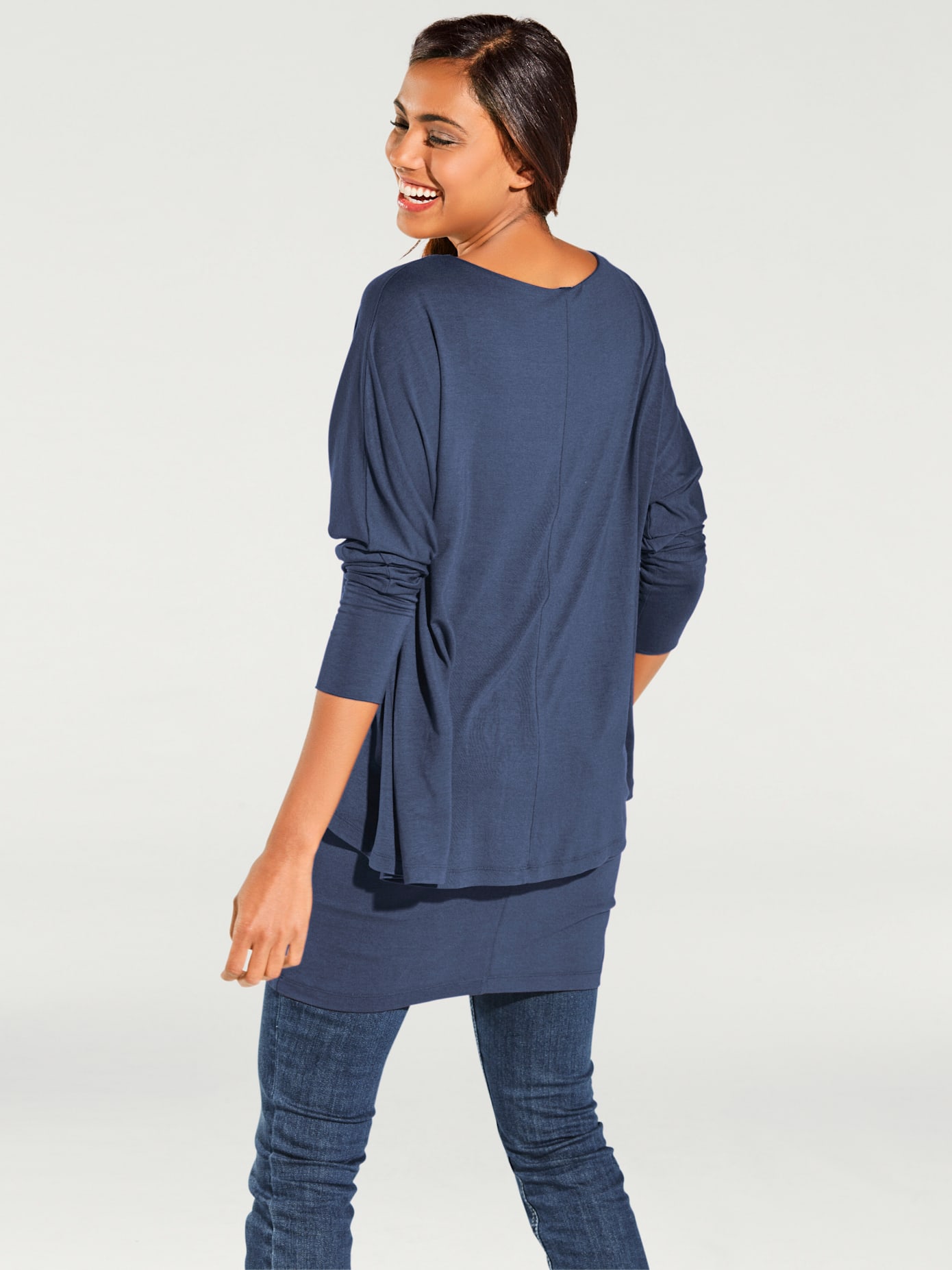 T-shirt à encolure ronde look décontracté tendance, manches chauve-souris