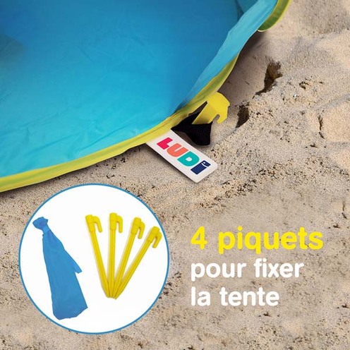 Tente de Plage Anti-UV Bleue - LUDI
