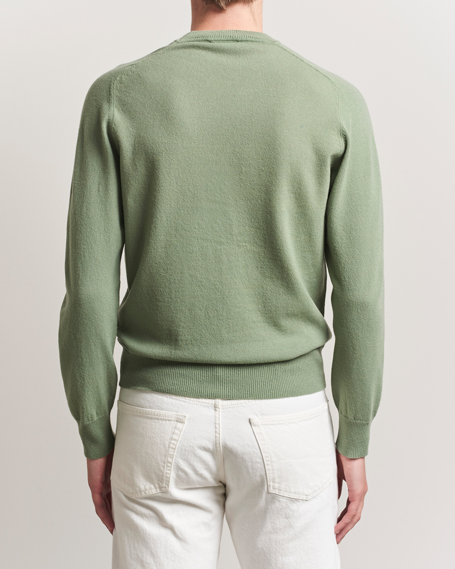 Altea Wool/Cashmere Crew Neck Pullover Green