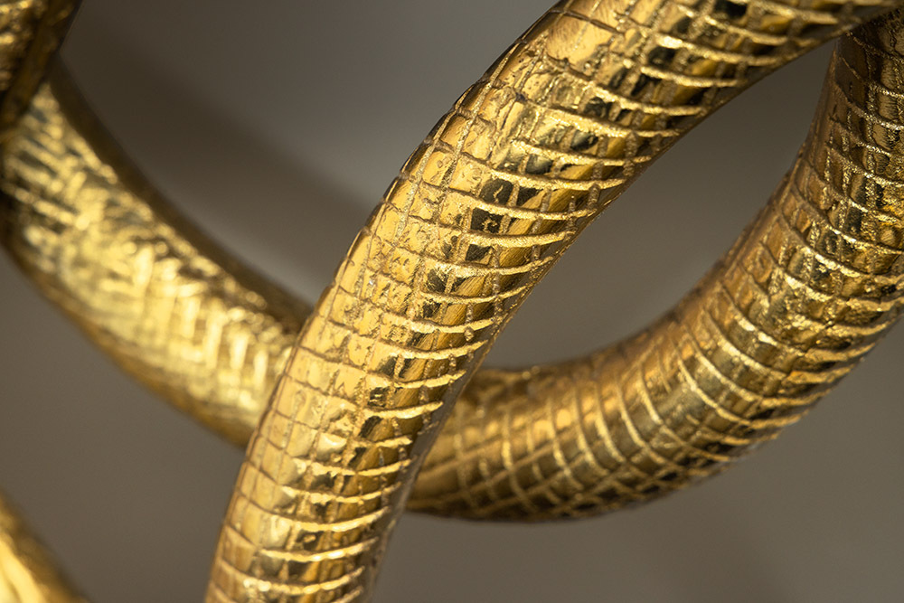 Extravaganter Konsolentisch WILDLIFE SNAKE 115cm schwarz gold Marmor Schlange Skulptur