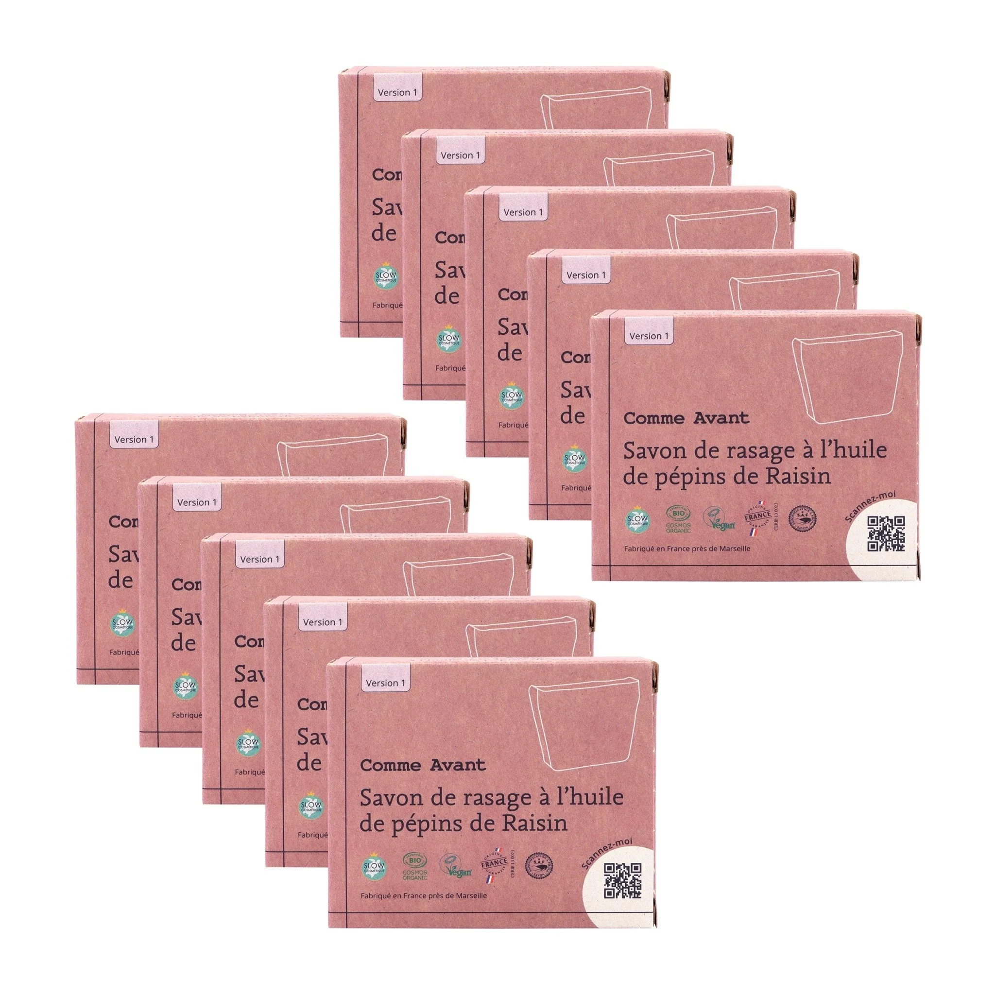 Savon de rasage à l'huile de pépins de raisin - Version 1 - 1 savon - 100g / Sans / Sans